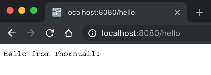 Figure 3-3 Hello from Thorntail